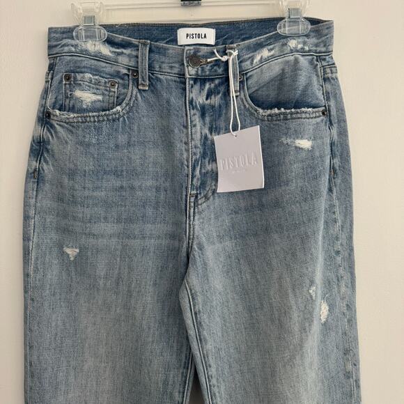 Pistola Stevie Relaxed Distressed Flare Jeans in Ruthless - Picture 3 of 7